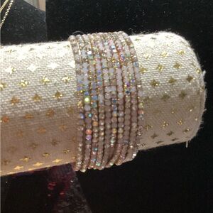 Dazzling  10pc Gold Sparkly Bracelets